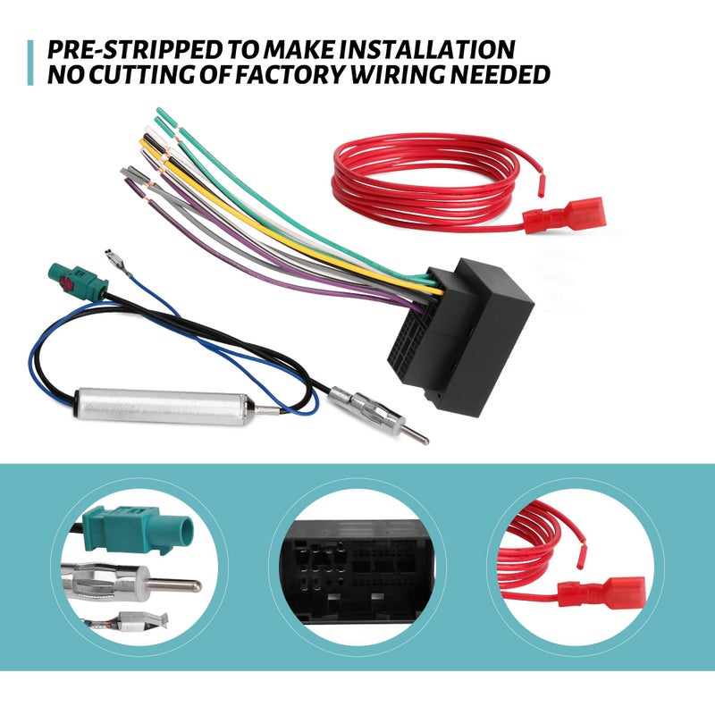 BASIKER Car Stereo Radio Wire Harness and Antenna Adapter Combo kit to Install an Aftermarket Radio Fit for 2013-up Dodge Jeep Ram Vehicles - Image 3
